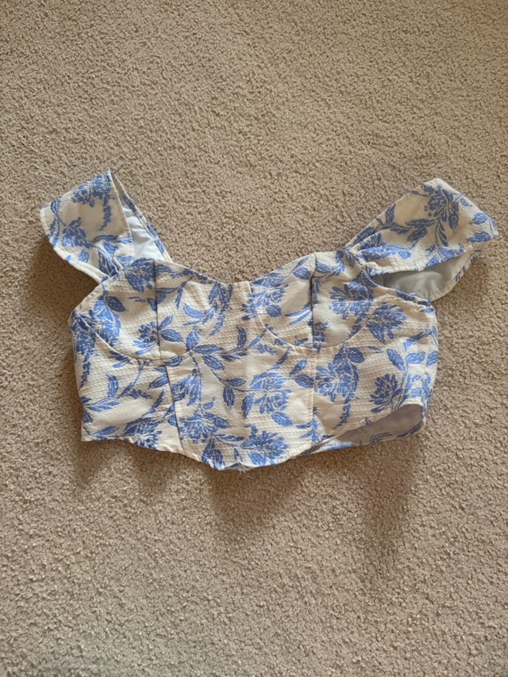 SHEIN Floral Corset-Like Crop Top